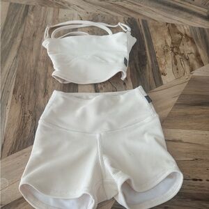 Tiger Friday White Ribbed Two-Piece Set